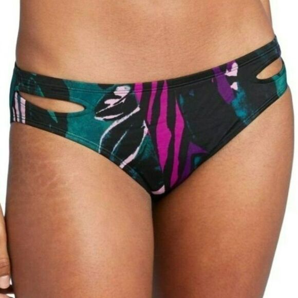 All in Motion Moderate Coverage Cut Out‎ Hipster Bikini Bottom Multicolor Size M - Picture 1 of 4